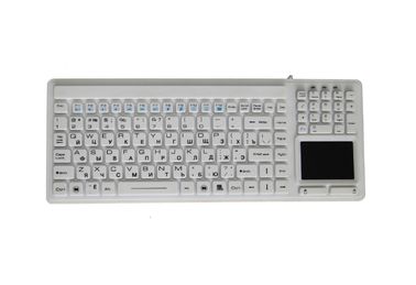 China Slim Usb Disinfectable Medical Silicone Keyboard With Touch Pad For Surgical Gloves supplier